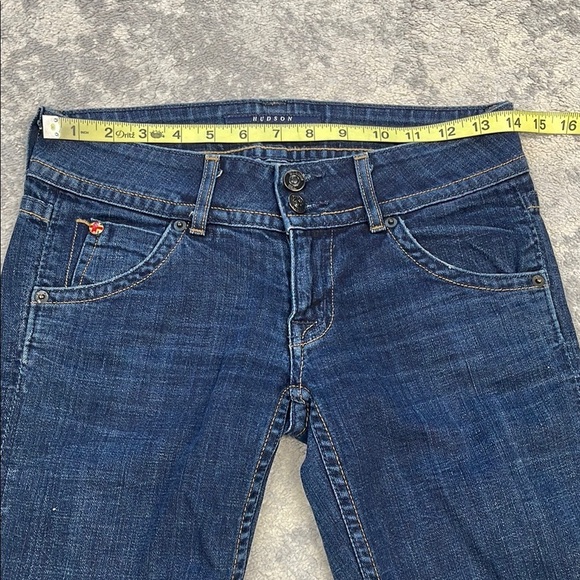 Vintage Hudson Flap Pocket Low Rise Y2K Jeans Dark Wash Sz 25 - Picture 9 of 13